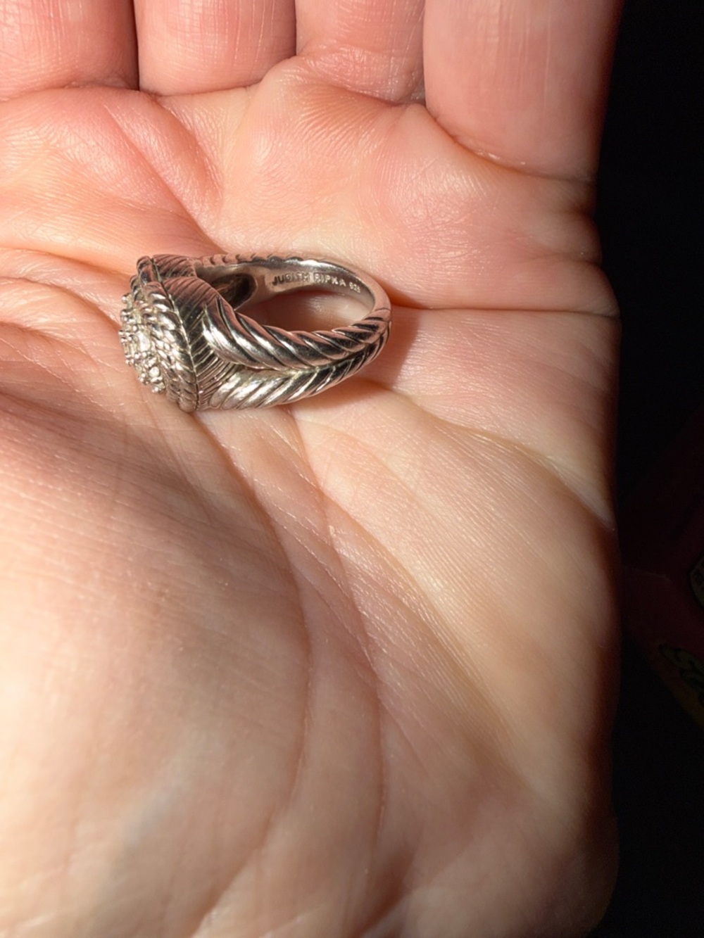 Retired EUC-Judith Ripka Sterling Silver 925 CZ Heart shaped w/Rope Style Trim - Picture 3 of 8
